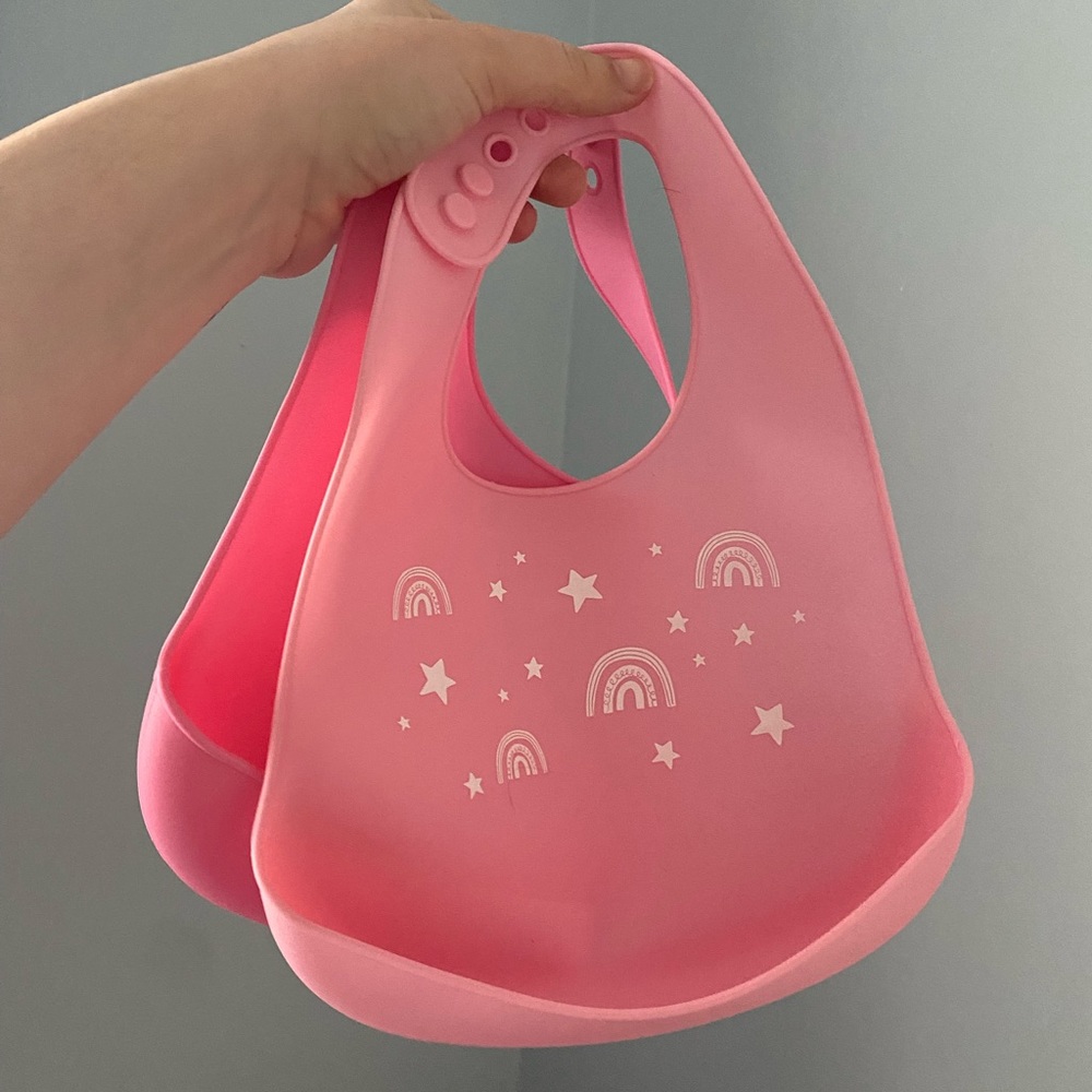 2 New baby girl bibs